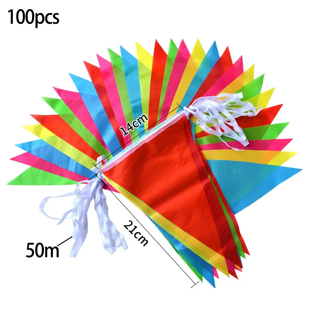 Multicolored Triangle Flags Bunting