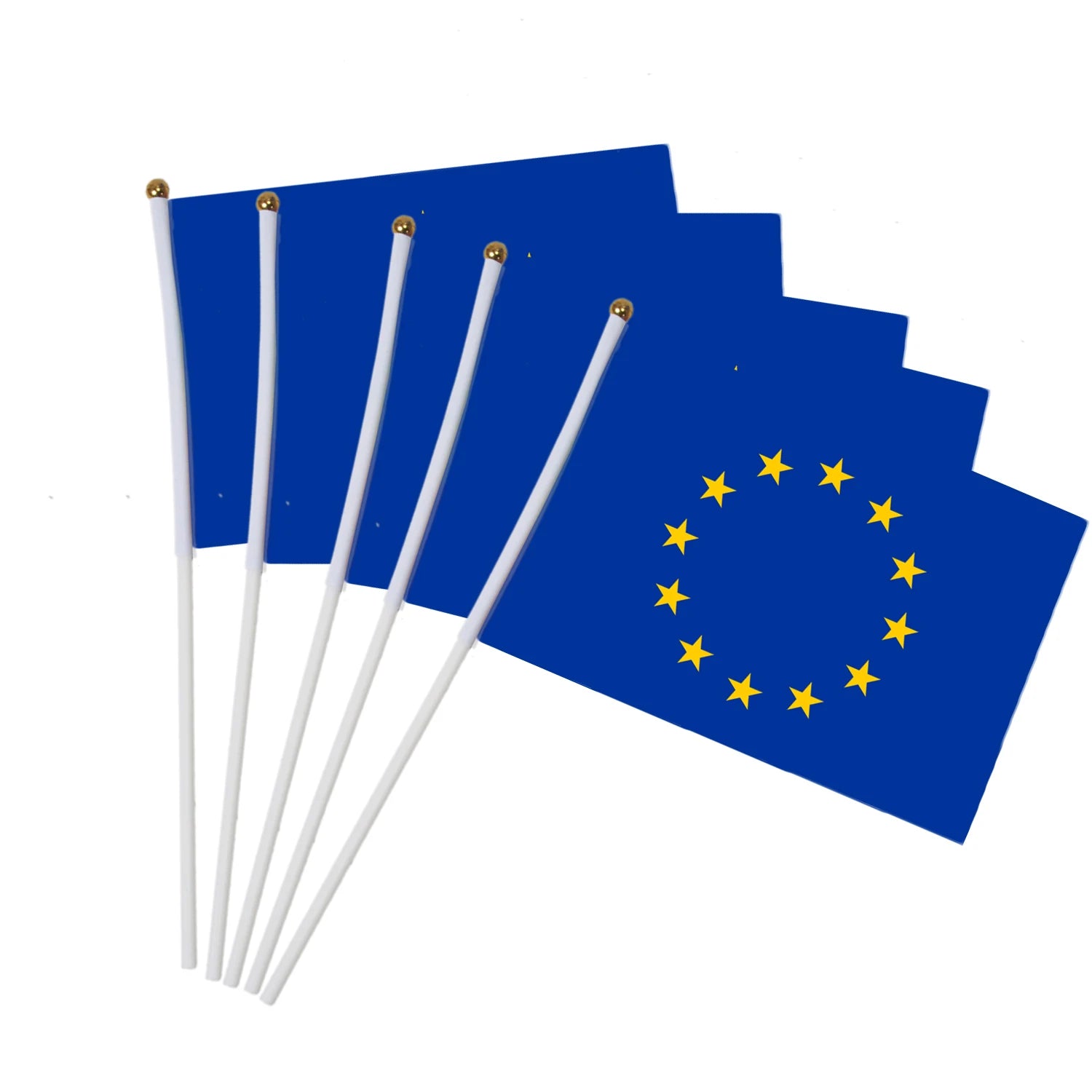 EU Hand Waving Flags