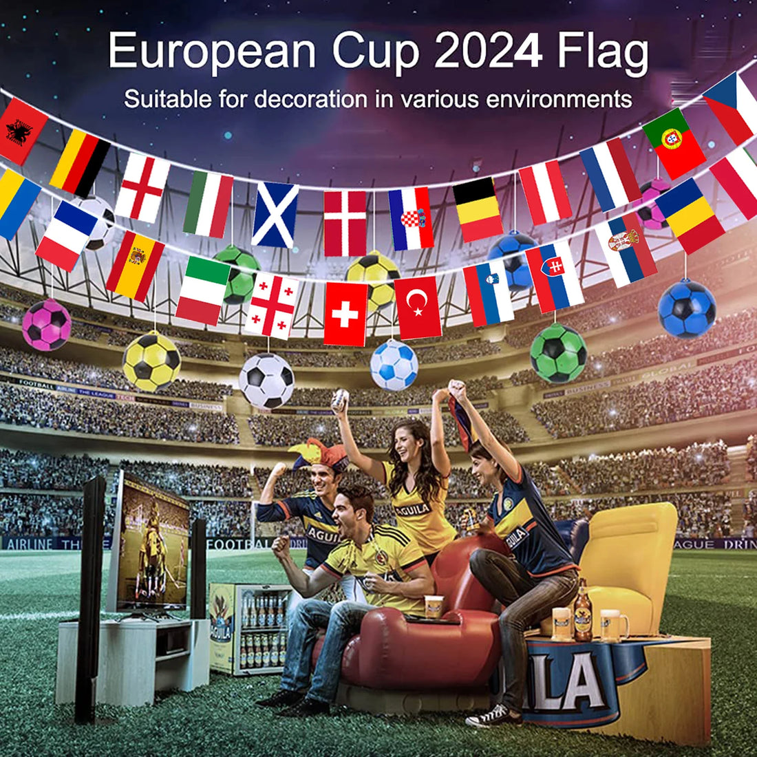 Euro Championship Flags Bunting