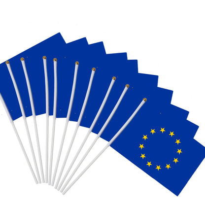 EU Hand Waving Flags