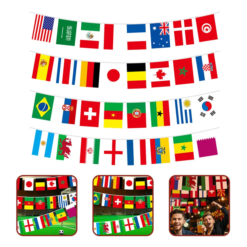 World International Flags String Pendant