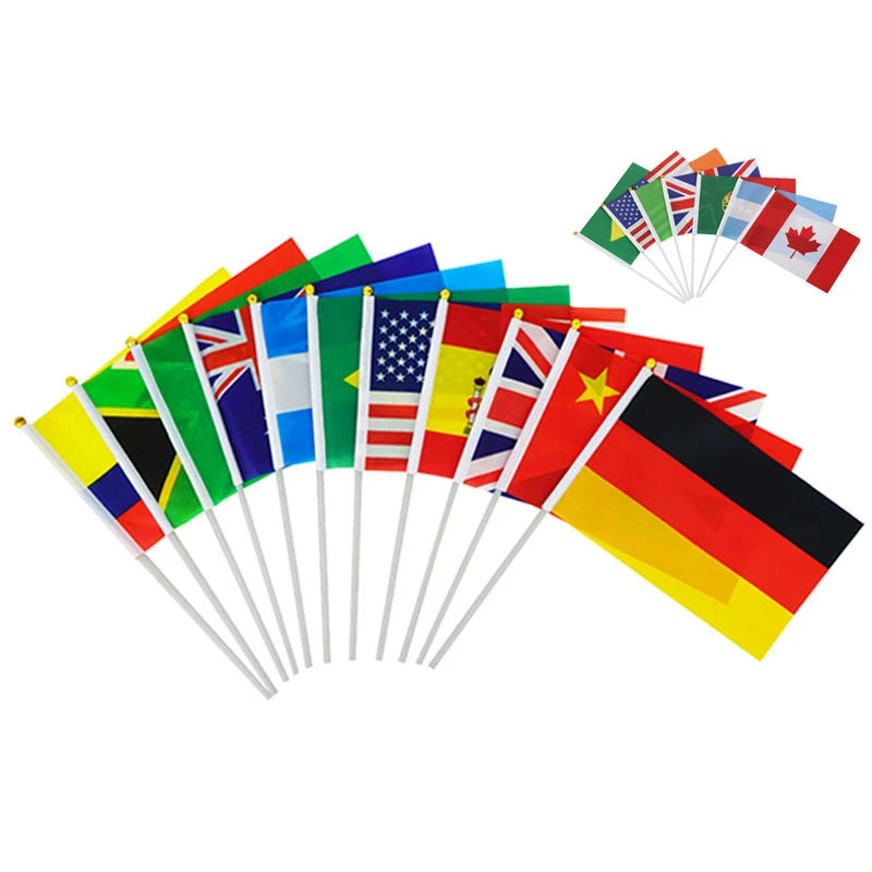 Hand Waving Flags Set