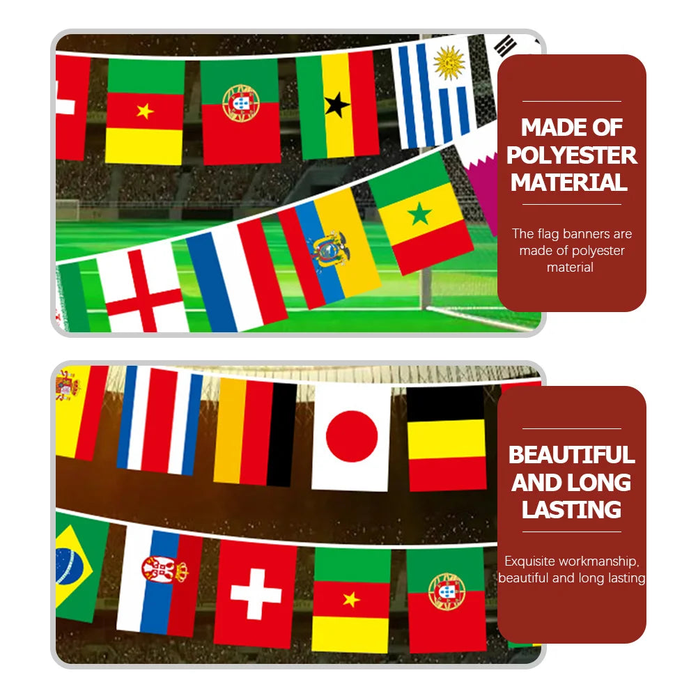 World International Flags String Pendant