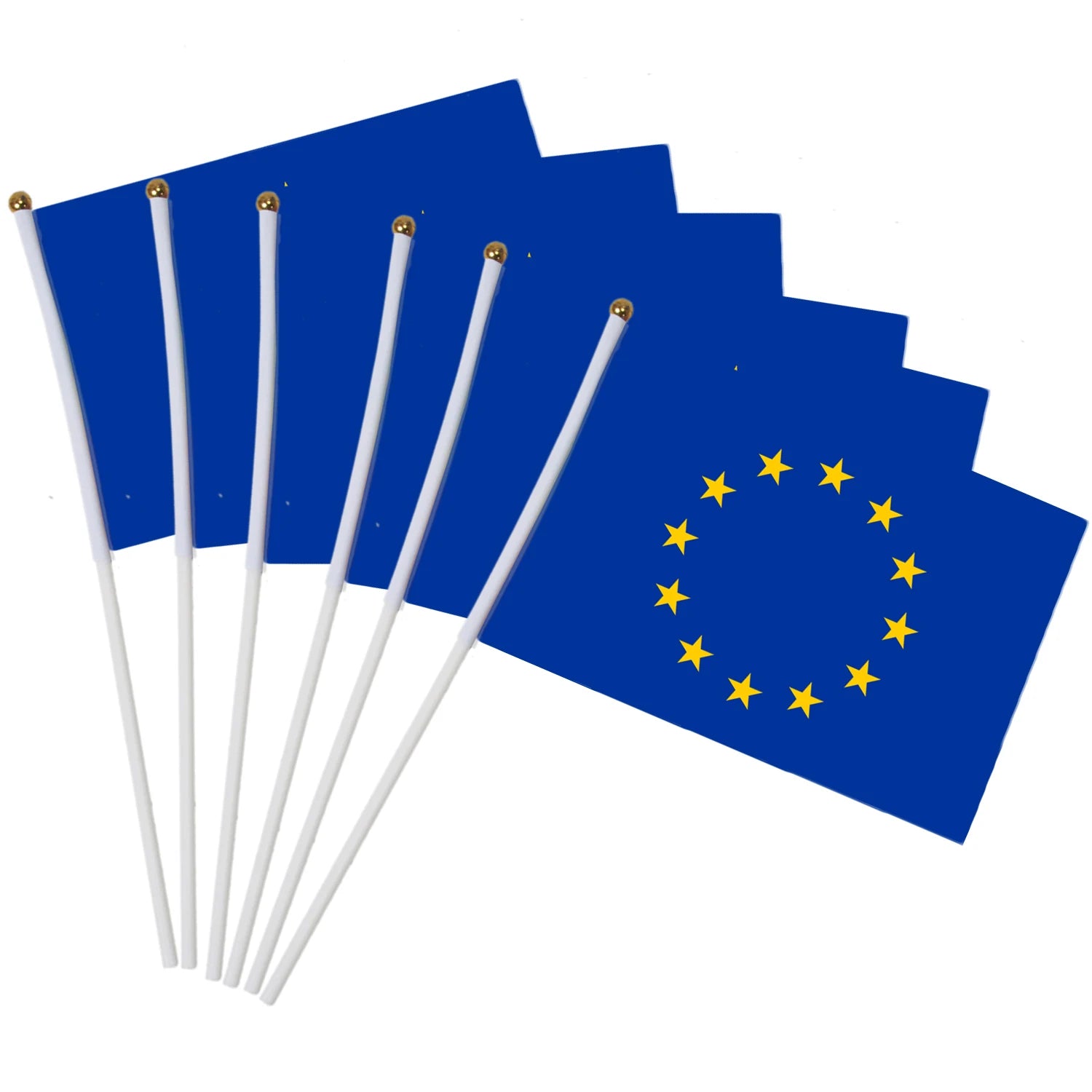 EU Hand Waving Flags