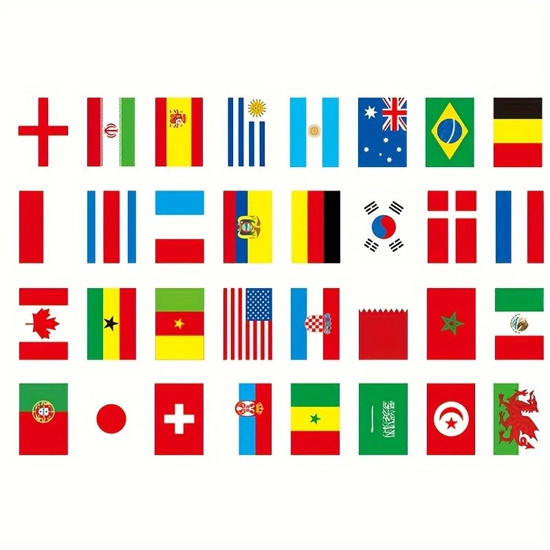 32 Countries String Flags Set